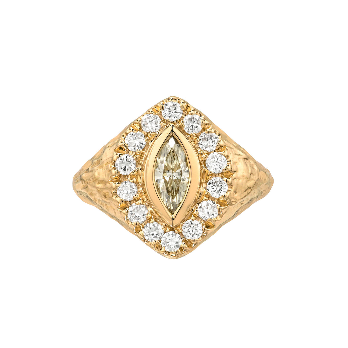 Desert Queen Signet Champagne Ring Rose Gold 3 by Logan Hollowell Jewelry