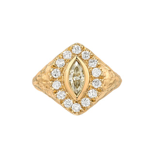Desert Queen Signet Champagne Ring Rose Gold 3 by Logan Hollowell Jewelry