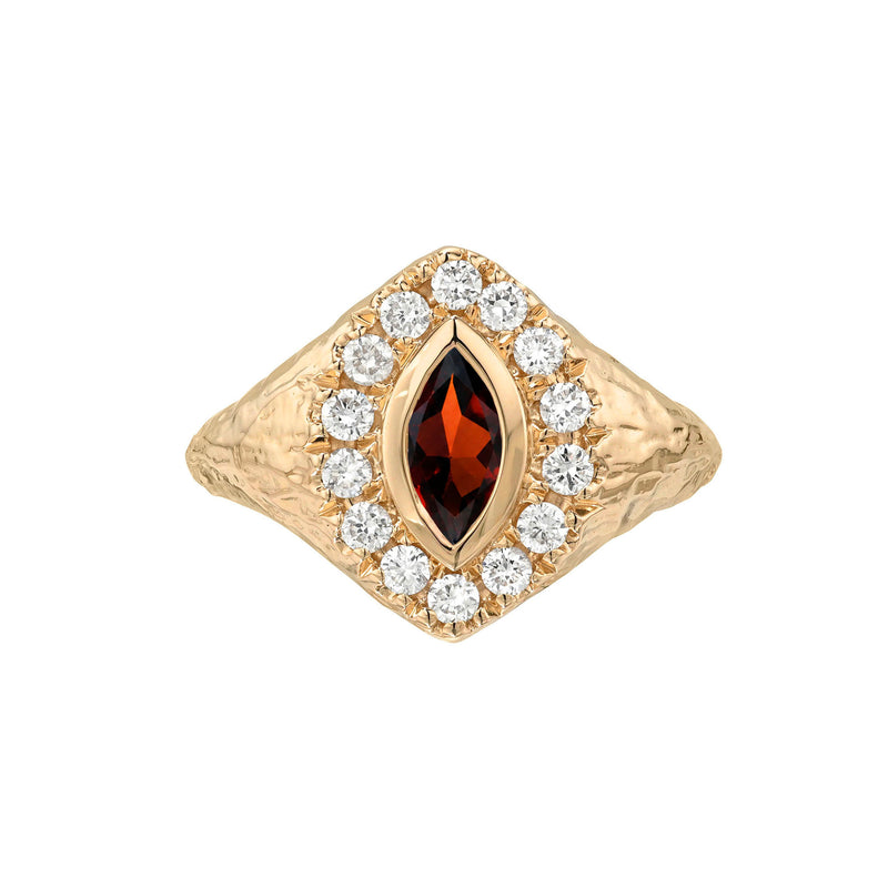 Passion Queen Signet Garnet Ring