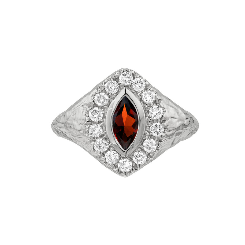 Passion Queen Signet Garnet Ring