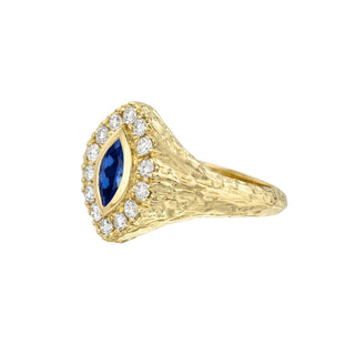 Midnight Queen Signet Blue Sapphire Ring by Logan Hollowell Jewelry