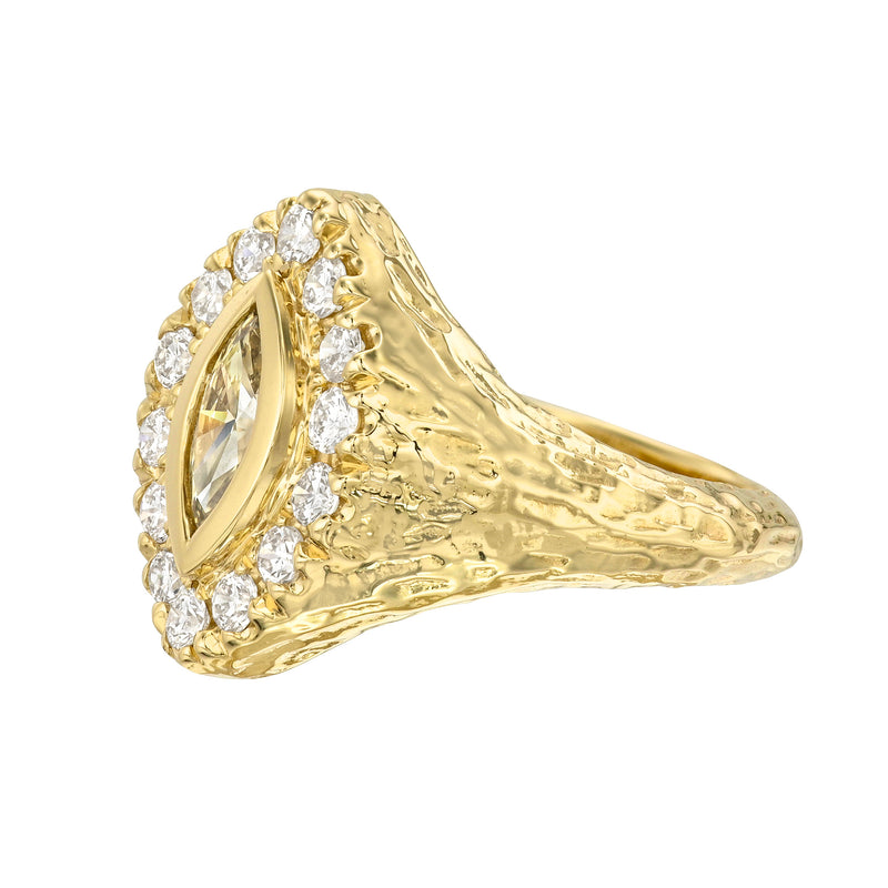 Desert Queen Signet Champagne Ring by Logan Hollowell Jewelry