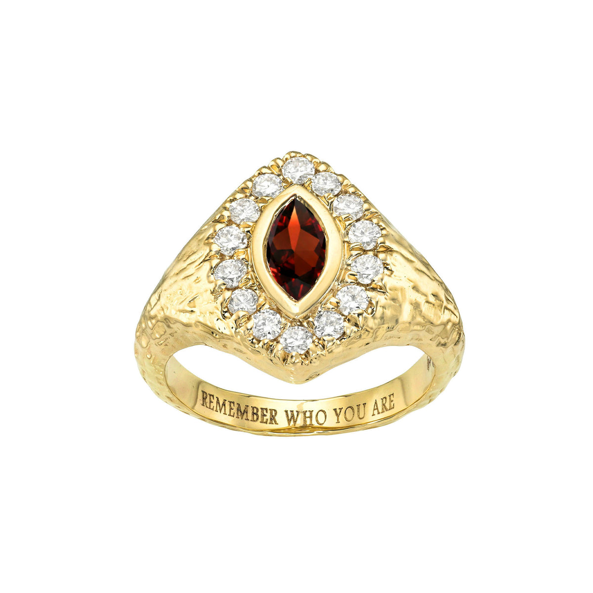 Passion Queen Signet Garnet Ring by Logan Hollowell Jewelry
