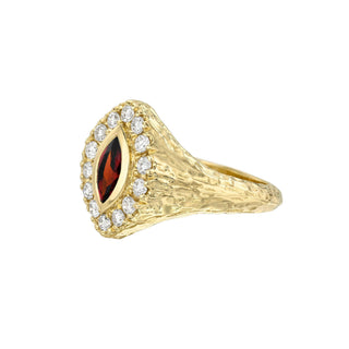 Passion Queen Signet Garnet Ring by Logan Hollowell Jewelry