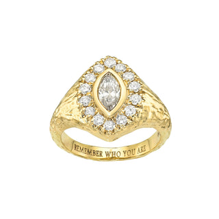 Fortune Signet with Queen Texture in Diamond by Logan Hollowell Jewelry