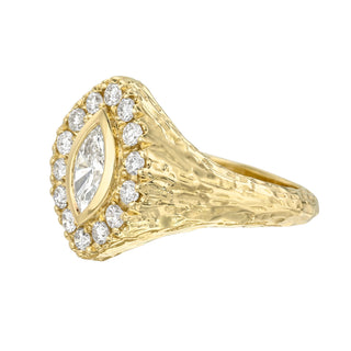 Cloud Queen Signet Diamond Ring by Logan Hollowell Jewelry
