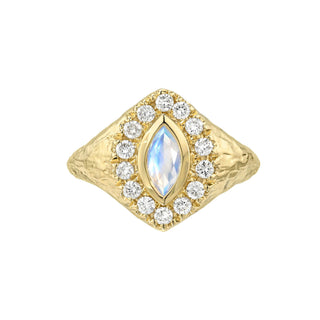 Moonlit Queen Signet Moonstone Ring