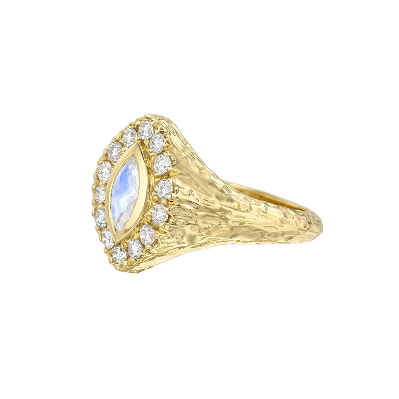 Moonlit Queen Signet Moonstone Ring