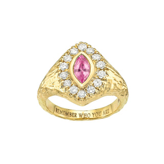 Petal Queen Signet Pink Sapphire Ring by Logan Hollowell Jewelry