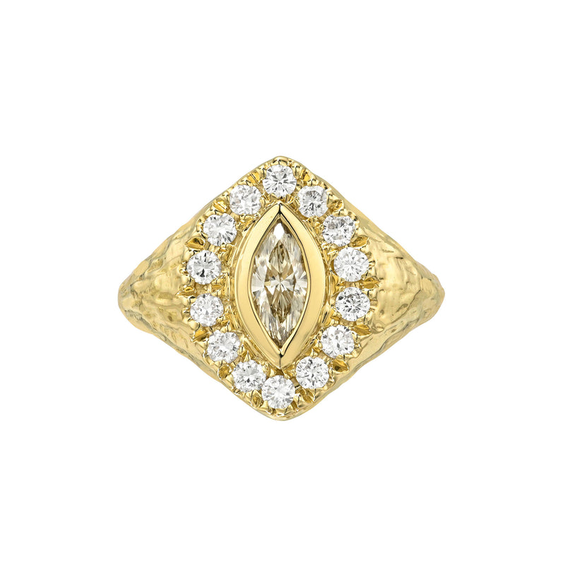 Desert Queen Signet Champagne Ring by Logan Hollowell Jewelry
