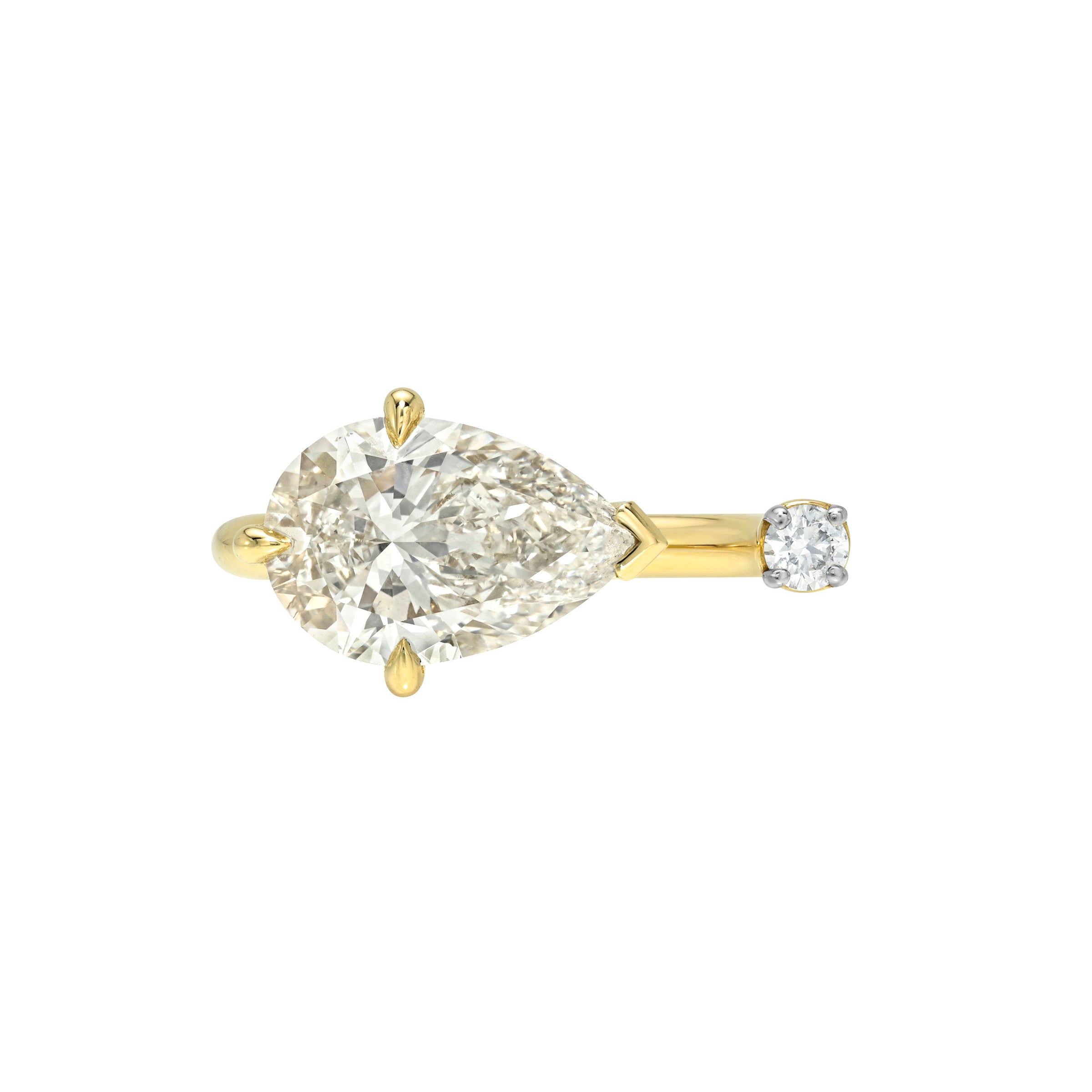 Air Diamond Nexus Ring Yellow Gold 3 by Logan Hollowell Jewelry