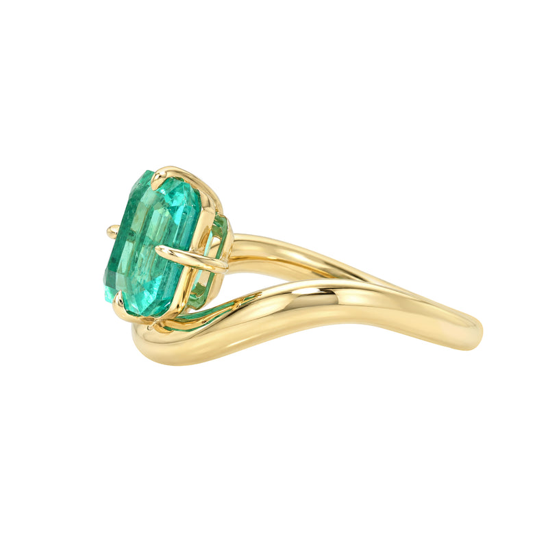 Floating Enigma Emerald Asscher Ring