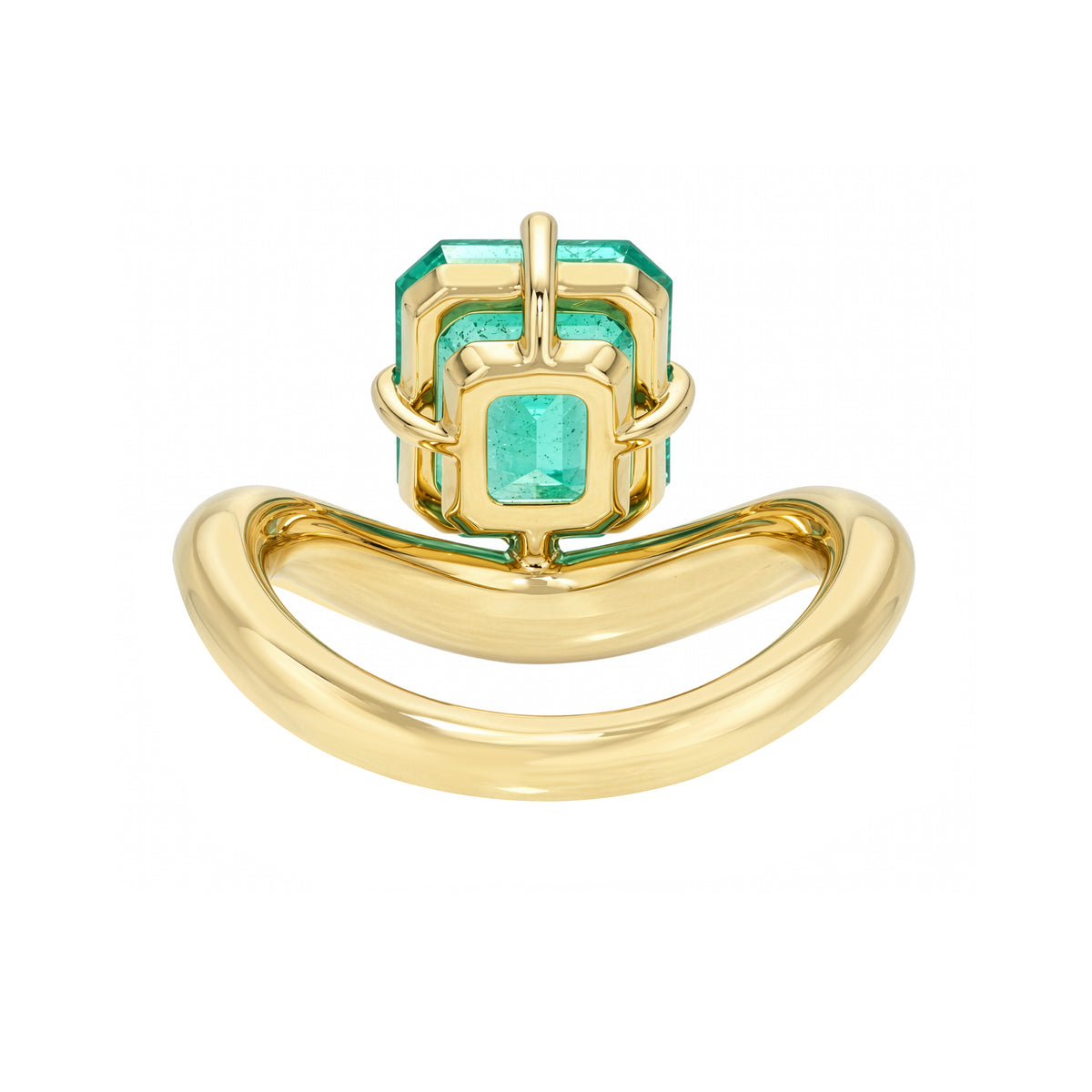 Floating Enigma Emerald Asscher Ring