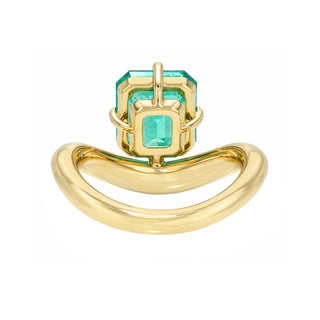 Floating Enigma Emerald Asscher Ring