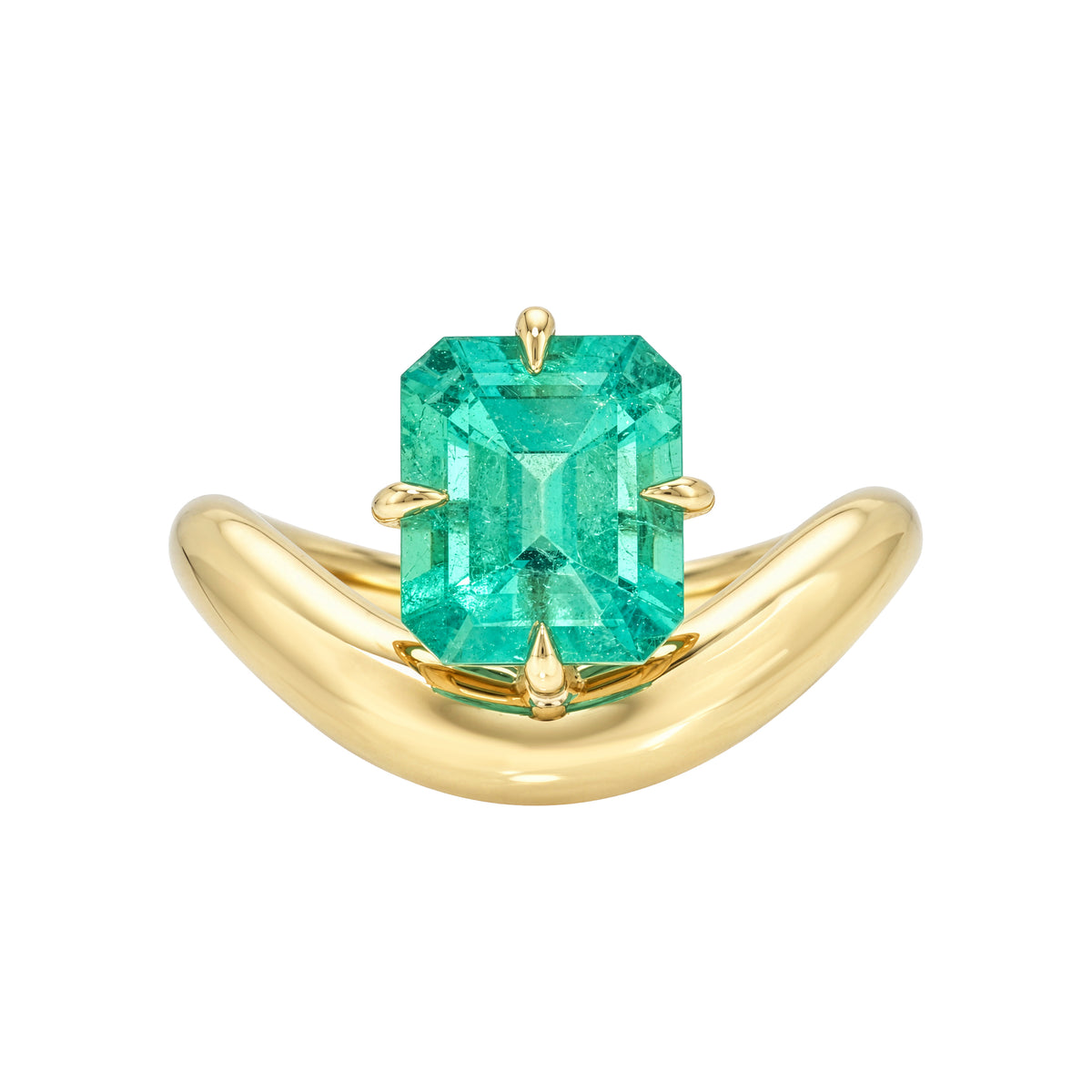 Floating Enigma Emerald Asscher Ring