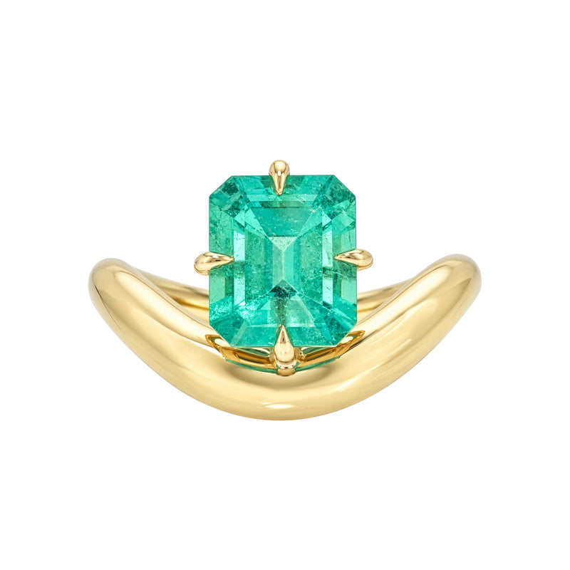 Floating Enigma Emerald Asscher Ring