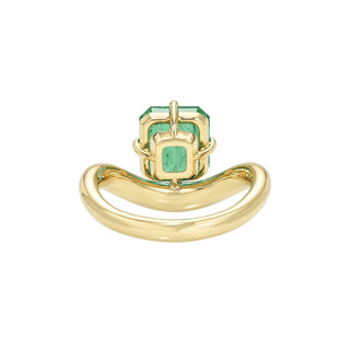 Floating Enigma Emerald Asscher Ring by Logan Hollowell Jewelry