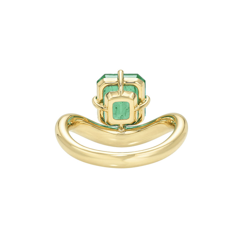 Floating Enigma Emerald Asscher Ring by Logan Hollowell Jewelry