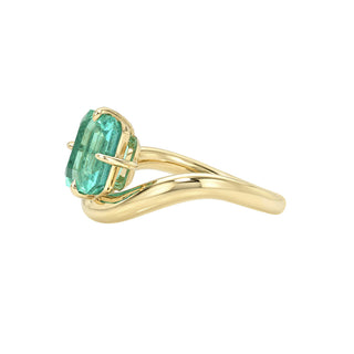 Floating Enigma Emerald Asscher Ring by Logan Hollowell Jewelry