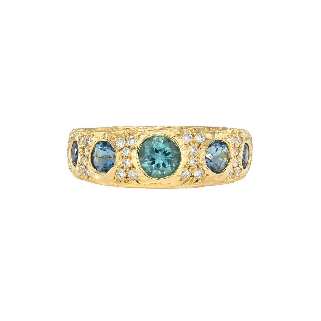 Queen Aqua Pave Band