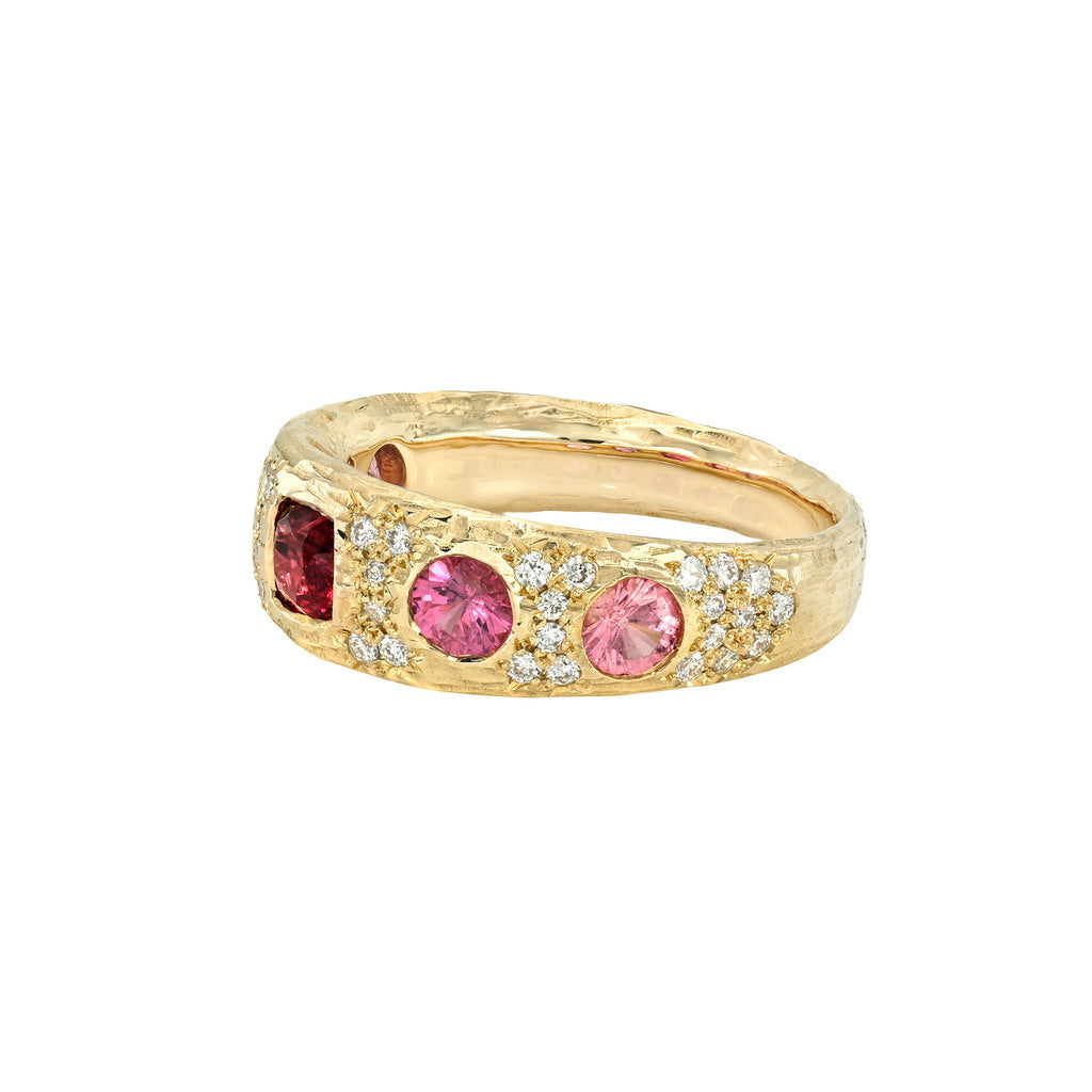Queen Rose Spinel Pave Band