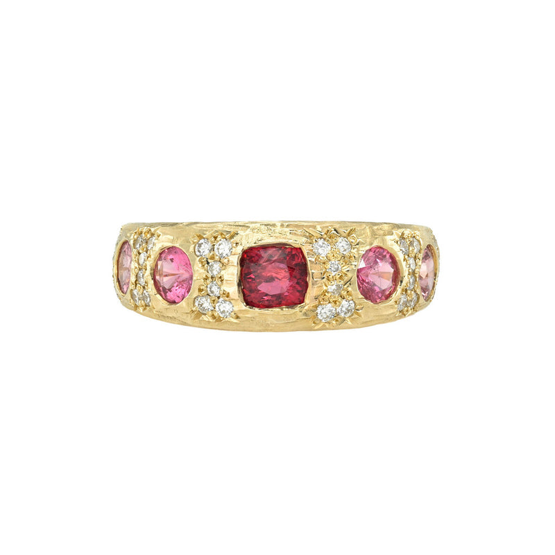 Queen Rose Spinel Pave Band