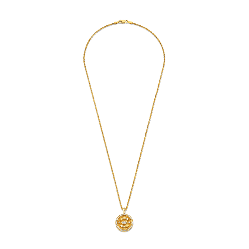 Mini Call On Your Angels Coin Necklace with Diamond Frame | Ready to Ship by Logan Hollowell Jewelry