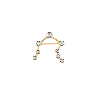 Baby Libra Diamond Constellation Studs | Ready to Ship Yellow Gold Single Left  by Logan Hollowell Jewelry
