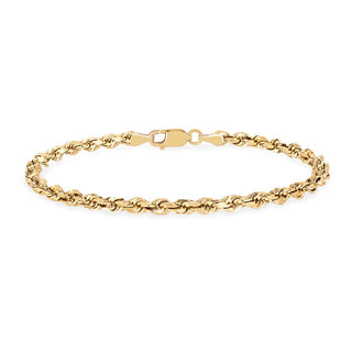 Men's Rope Chain Bracelet 8" Yellow Gold  by Logan Hollowell Jewelry