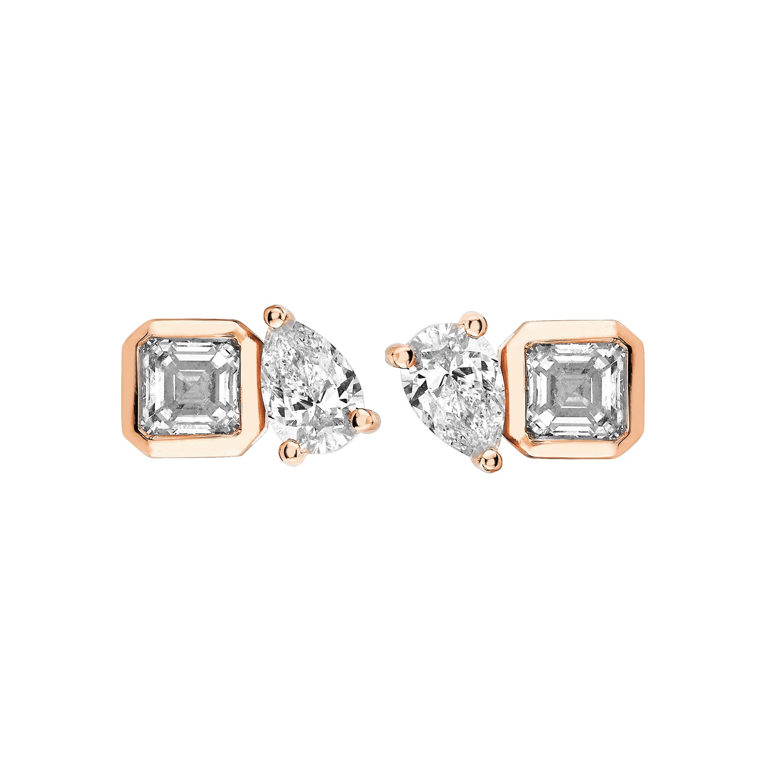 Lovers Duet Diamond Studs by Logan Hollowell Jewelry