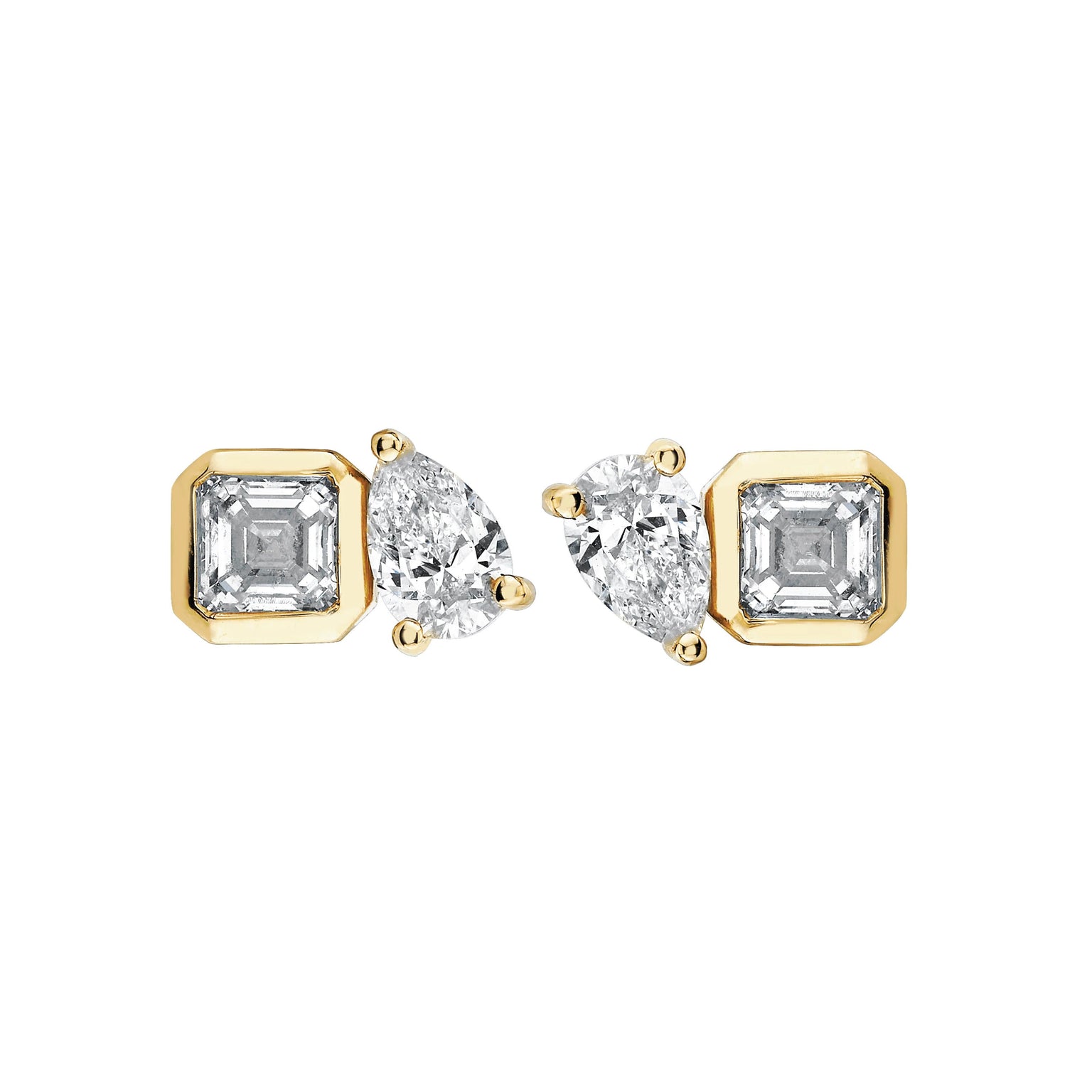 Lovers Duet Diamond Studs by Logan Hollowell Jewelry