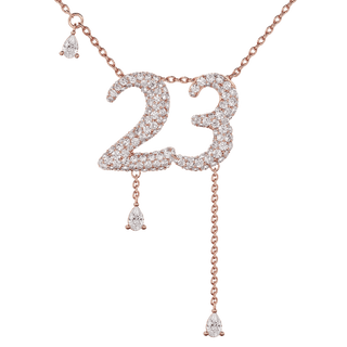 23 Pavé Diamond Numerology Necklace by Logan Hollowell Jewelry