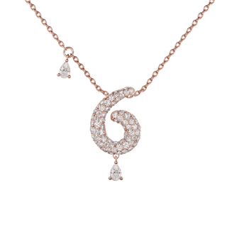 6 Pavé Diamond Numerology Necklace Rose Gold 15mm by Logan Hollowell Jewelry
