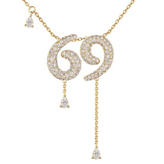 69 Pavé Diamond Numerology Necklace Yellow Gold 15mm by Logan Hollowell Jewelry