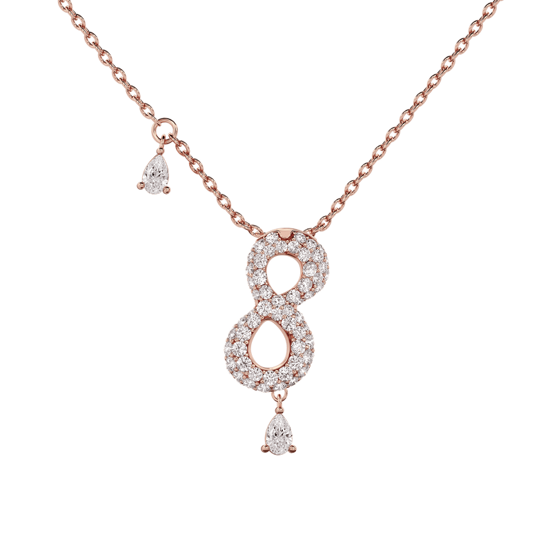 8 Pavé Diamond Numerology Necklace Rose Gold 15mm by Logan Hollowell Jewelry