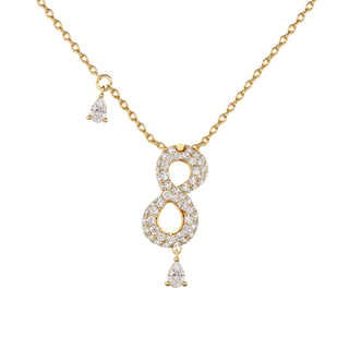 8 Pavé Diamond Numerology Necklace Yellow Gold 15mm by Logan Hollowell Jewelry