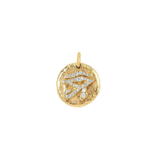 Baby Eye of Horus Coin Charm | Ready to Ship Yellow Gold   by Logan Hollowell Jewelry