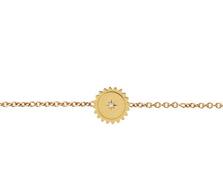Mini Sunshine Bracelet with Star Set Diamond | Ready to Ship Yellow Gold   by Logan Hollowell Jewelry