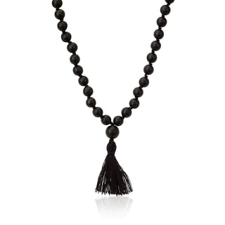 LH x JA Akasha Onyx Mala Bead Tassel Necklace | Ready to Ship    by Logan Hollowell Jewelry