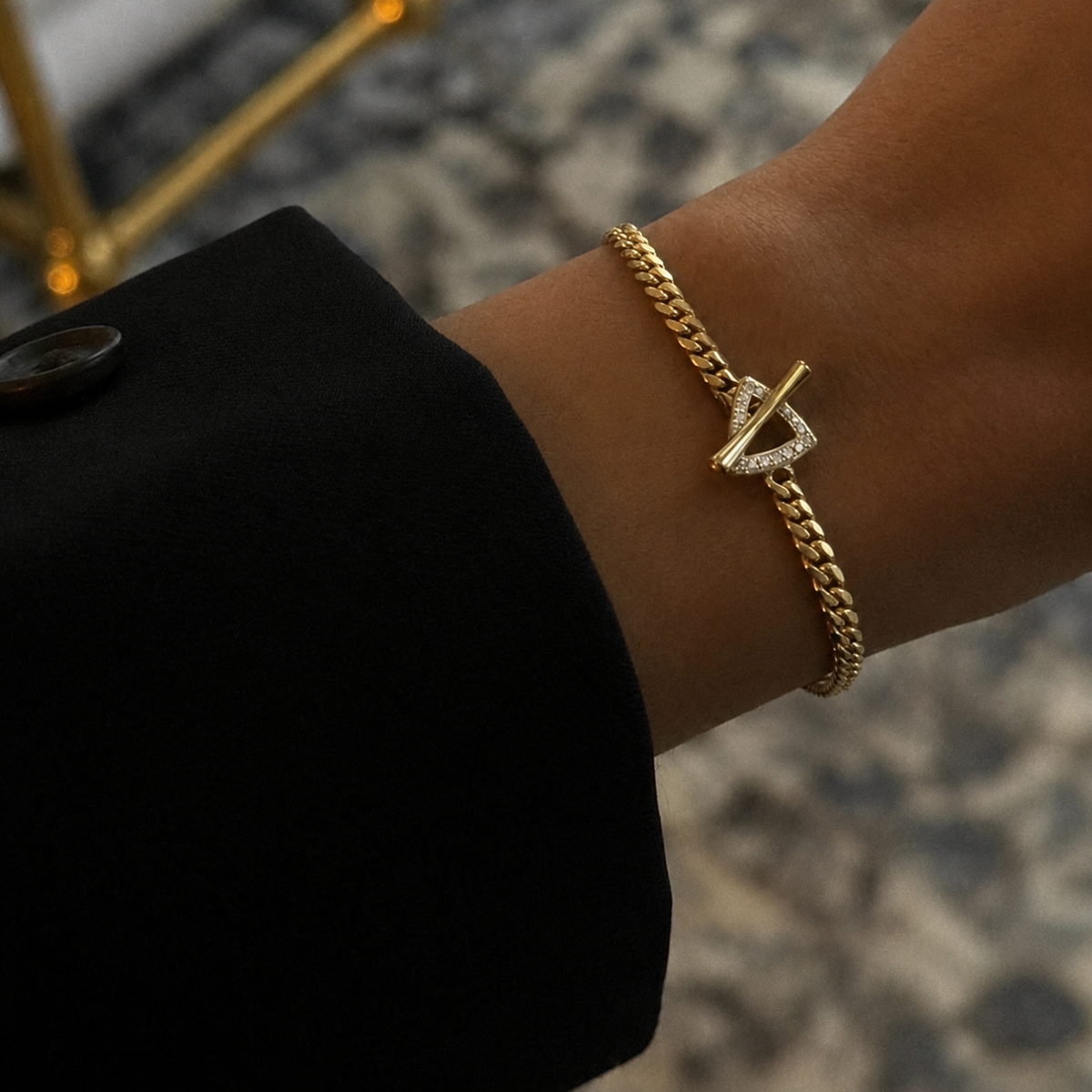 Pavé Diamond Mini Trillion Toggle Bracelet
