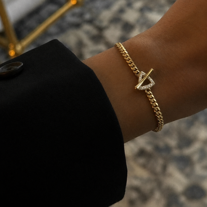 Pavé Diamond Mini Trillion Toggle Bracelet