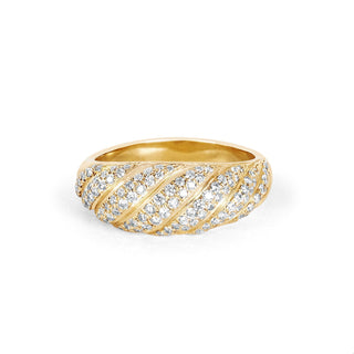 18k Nautilus Ring with Pavé Diamonds | Ready to Ship 3 Yellow Gold  by Logan Hollowell Jewelry