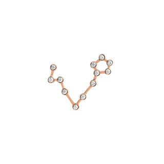 Baby Pisces Diamond Constellation Earring | Ready to Ship Rose Gold Single Right  by Logan Hollowell Jewelry