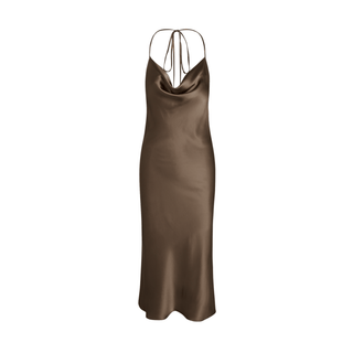 Beline Midi Length Slip Dress Smokey Quartz XS  by Logan Hollowell Jewelry