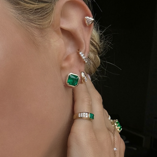 Emerald Radiant River Studs | Ready to Ship    by Logan Hollowell Jewelry