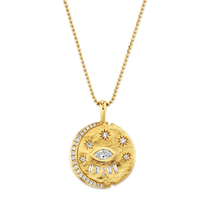 Angel Eye 11:11 Alchemy Coin Pendant Yellow Gold   by Logan Hollowell Jewelry