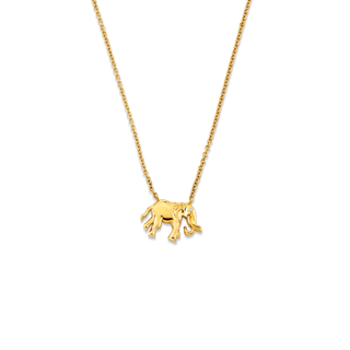 Baby Elephant Necklace Yellow Gold   by Logan Hollowell Jewelry