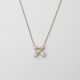 Eau de Rose Cut Diamond Butterfly Necklace | Ready to Ship Yellow Gold 18"  by Logan Hollowell Jewelry