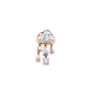 Baby Diamond Rain Cloud Earrings Rose Gold Single Right  by Logan Hollowell Jewelry