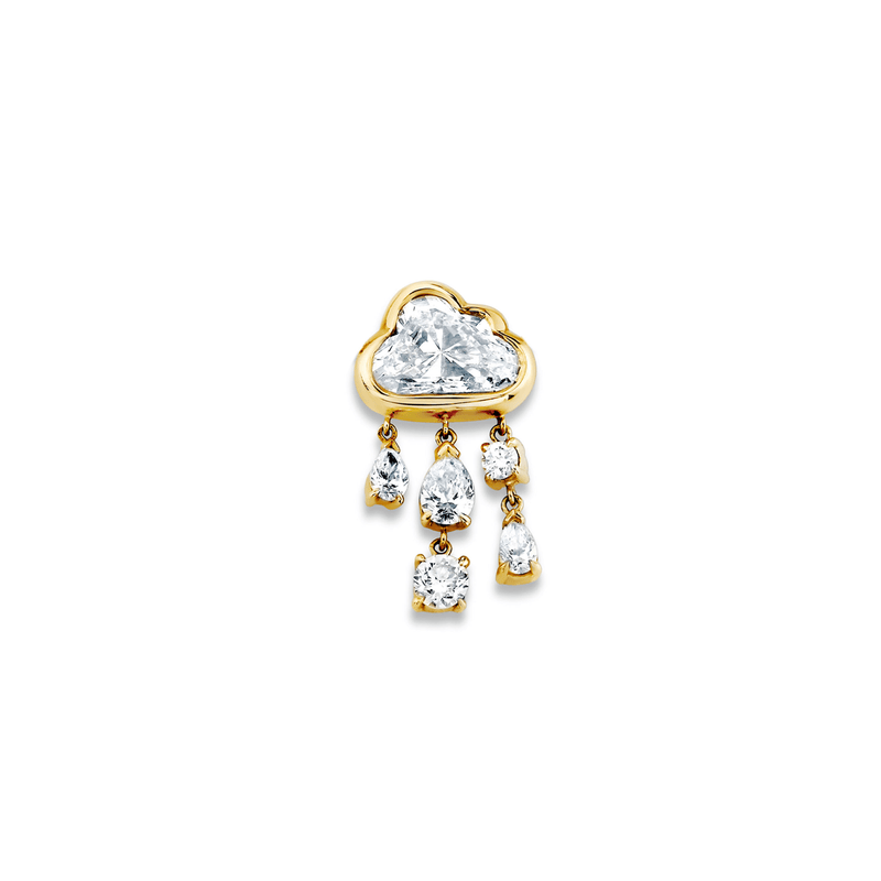 Baby Diamond Rain Cloud Earrings by Logan Hollowell Jewelry